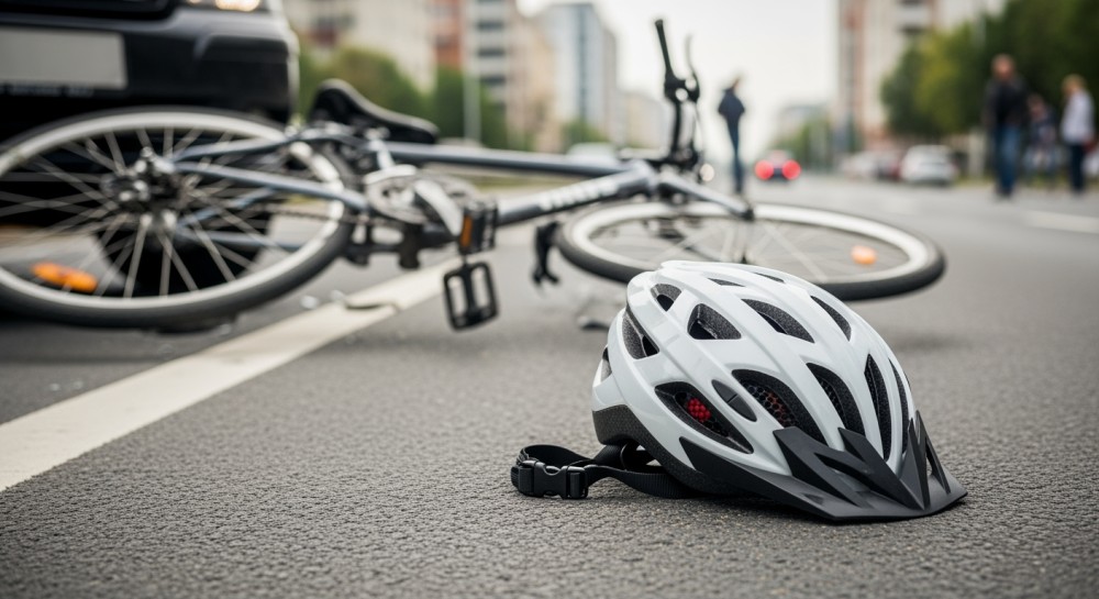 Kierowca potrącił rowerzystę z dzieckiem i uciekł, policja twierdzi, że kolizji nie było
