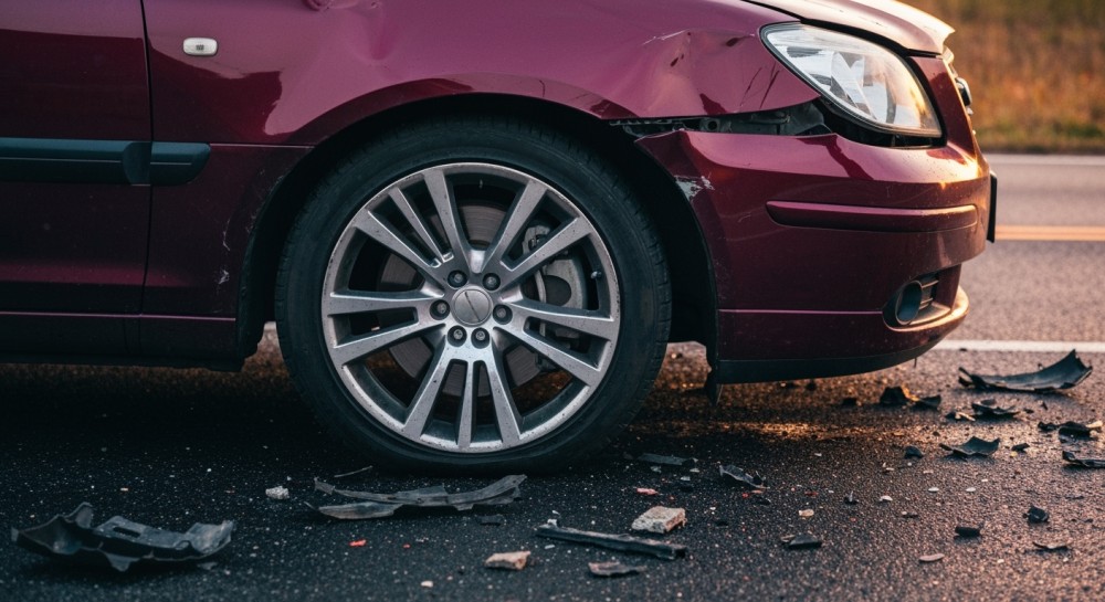 Policjant na służbie ujął uciekiniera po niebezpiecznej kolizji drogowej
