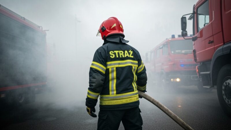 Pożar dostawczaka w Regułach: intensywna akcja strażaków z Warszawy