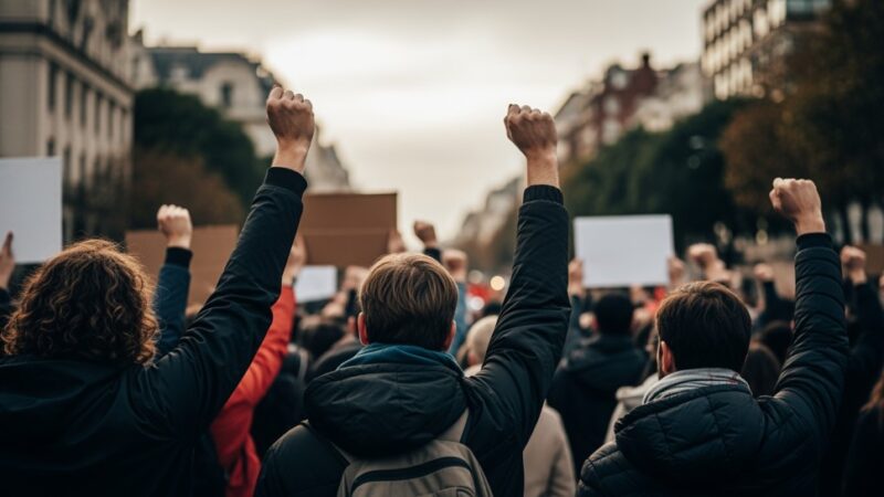 Policja w akcji: Bezpieczne przejście dla dzieci podczas protestu w Warszawie