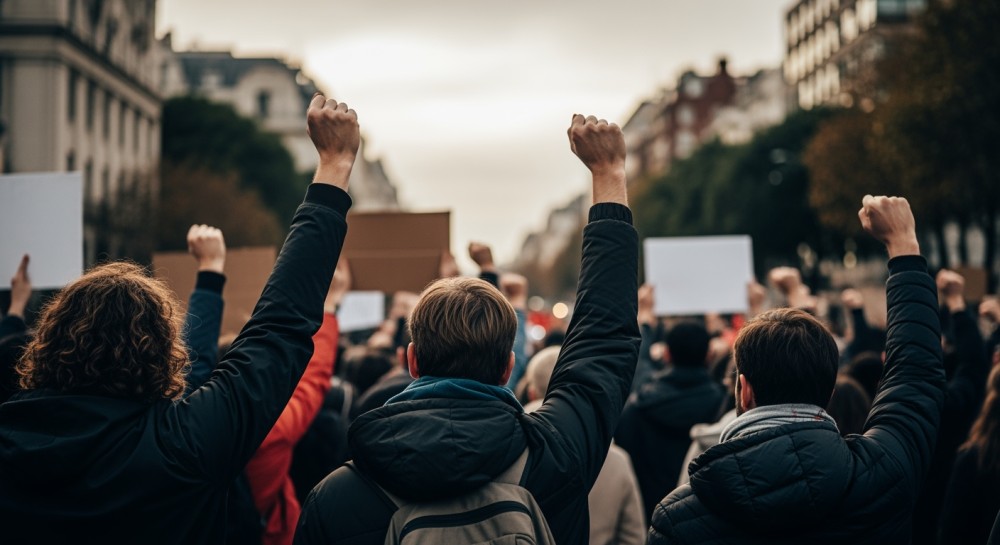 Policja w akcji: Bezpieczne przejście dla dzieci podczas protestu w Warszawie