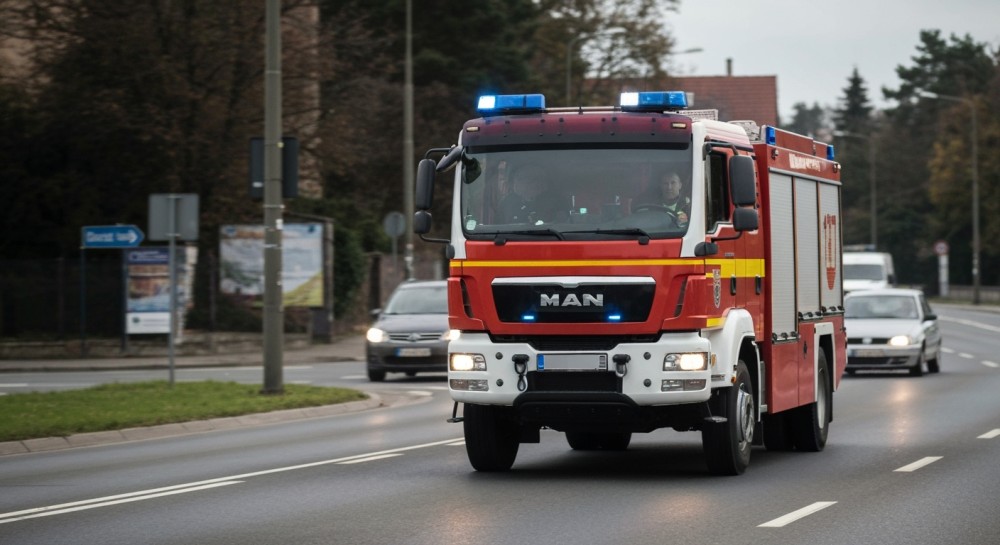Pożar w Targówku: warsztat i samochody w płomieniach