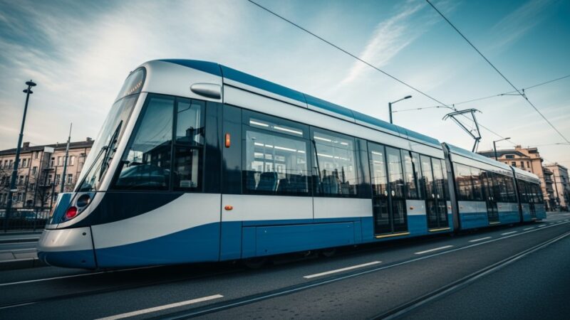 Błękitny tramwaj z Wrocławia podbija warszawskie ulice!