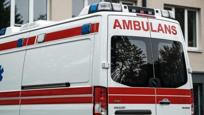 Groźne zderzenie motocykla z samochodem na ul. Woronicza – ratownicy w akcji