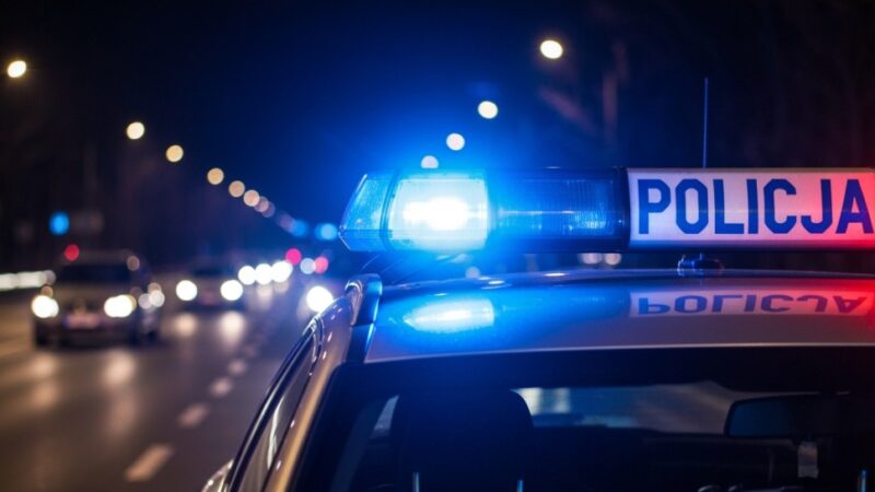 Młody kierowca bez uprawnień wjechał w hydrant, zalewając ulicę